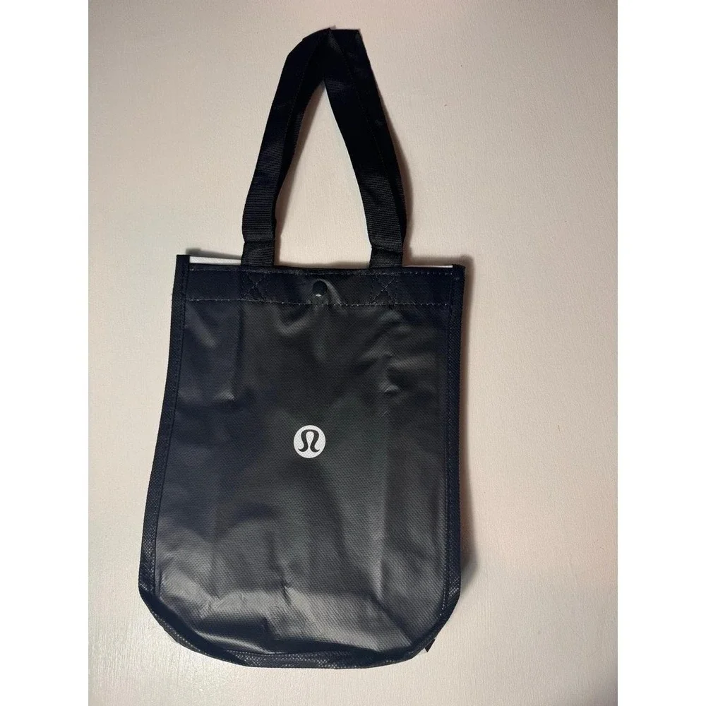New Lululemon Reusable Tote Bag clap to close red,black or white sm